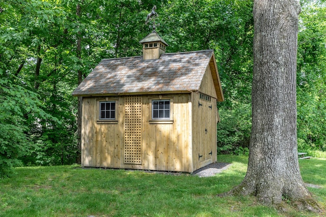 view of shed