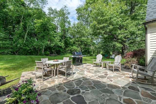 view of patio / terrace with grilling area and outdoor dining space