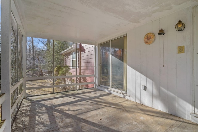 view of unfurnished sunroom