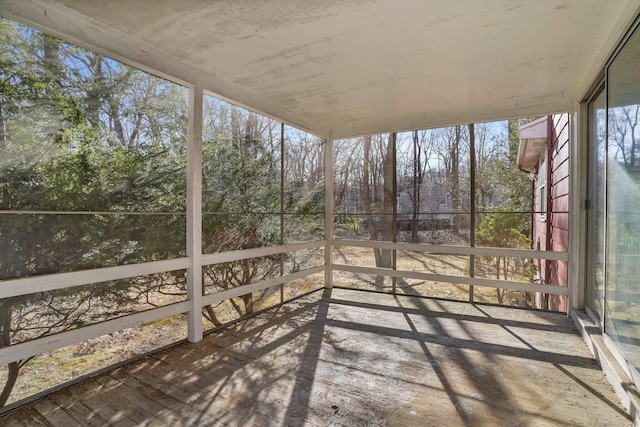 view of unfurnished sunroom