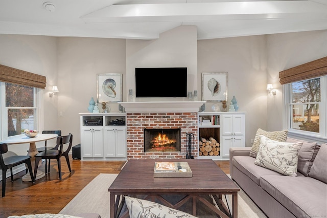 24 Laforge Rd, Darien, CT 06820 - living room with wood finished floors and a fireplace