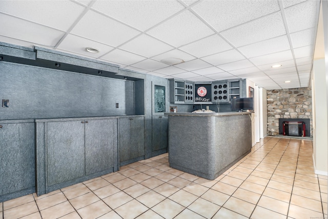 38 N Lake Shore Dr, Brookfield, CT 06804 - reception area with a paneled ceiling and a stone fireplace