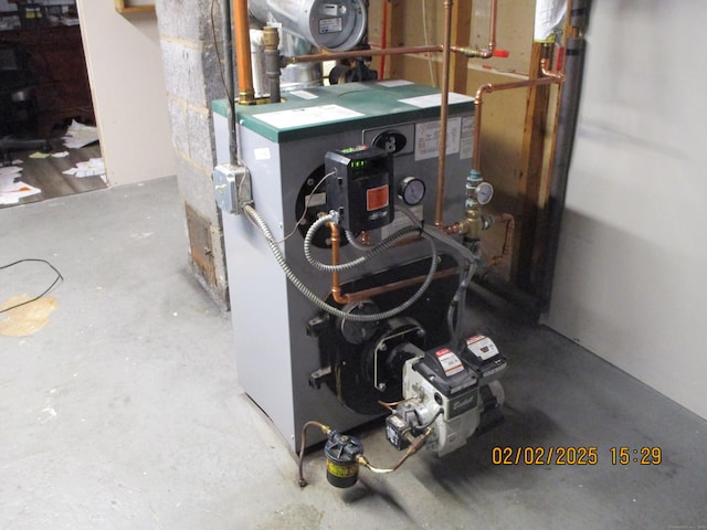 utility room with a heating unit