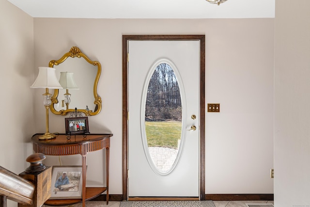 foyer with baseboards