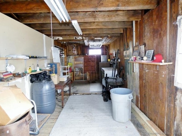 interior space with wood walls