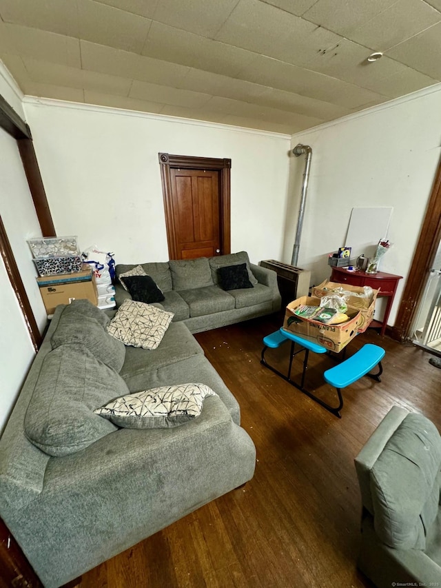 living area with wood finished floors