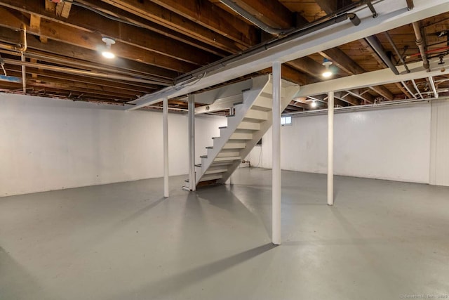 below grade area with stairway