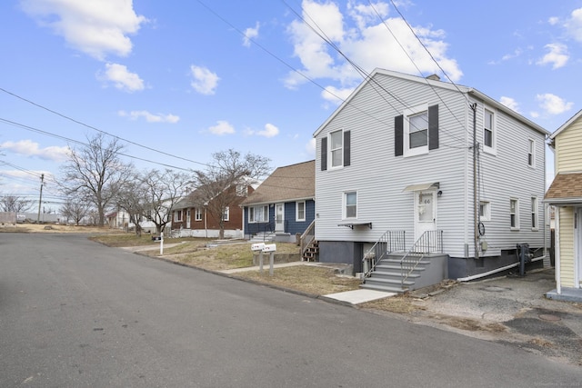 view of front facade with a residential view