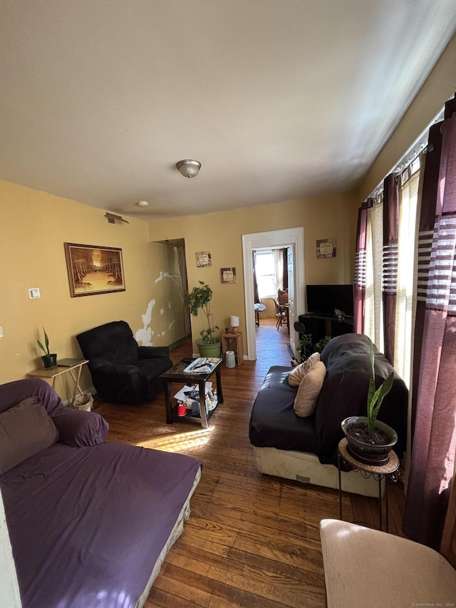 living area featuring wood finished floors