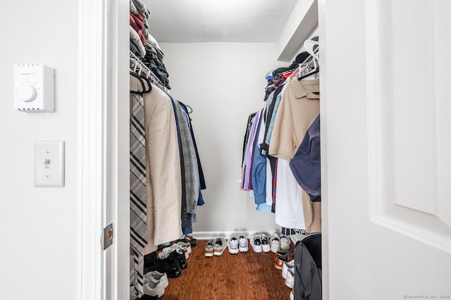 spacious closet featuring wood finished floors