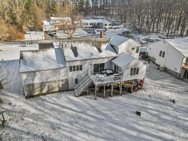 view of snowy aerial view