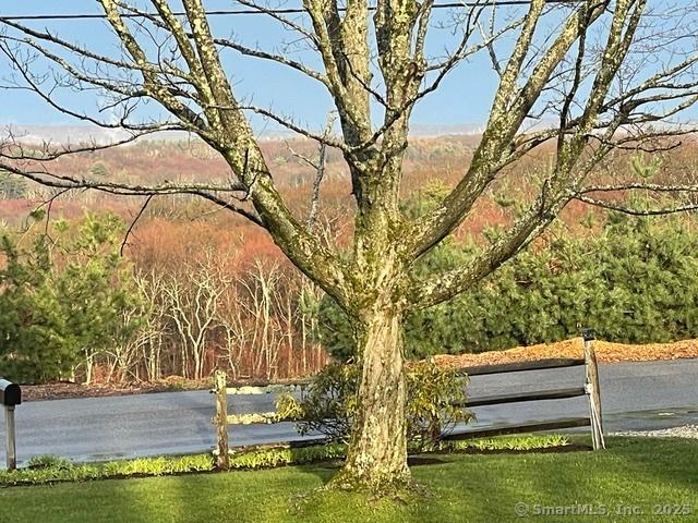 view of home's community with a view of trees and a water view