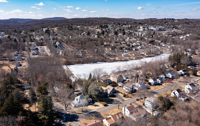 bird's eye view with a residential view and a mountain view