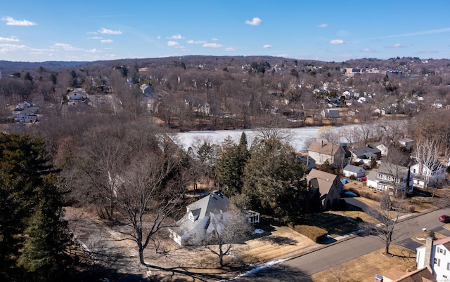 aerial view with a view of trees and a residential view