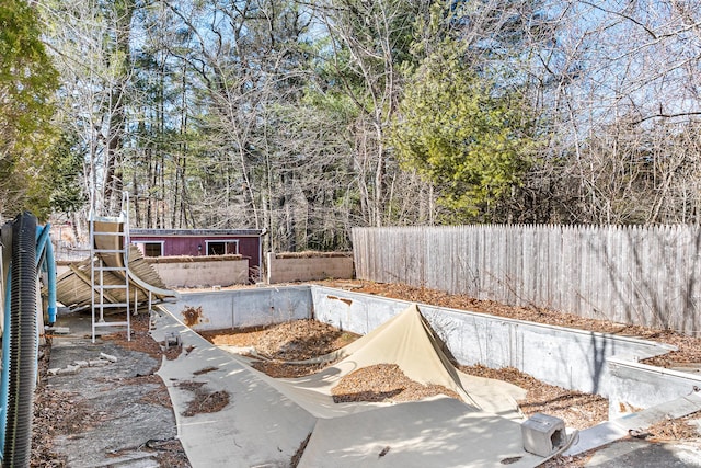 view of yard with fence