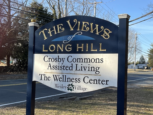 view of community sign