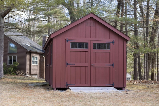 view of shed