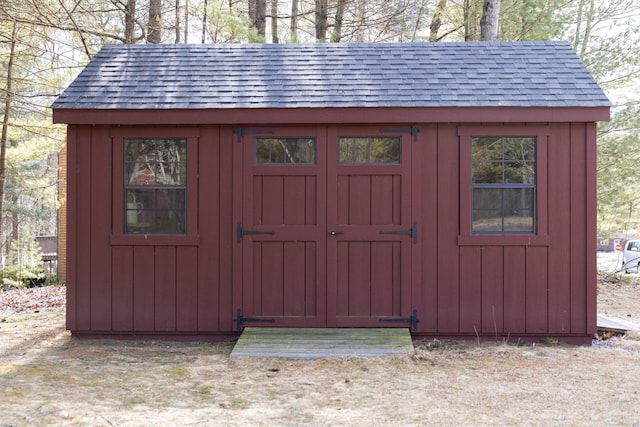 view of shed