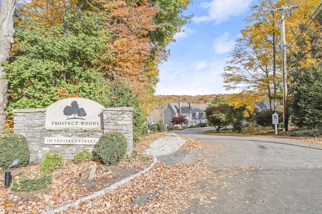 view of community sign