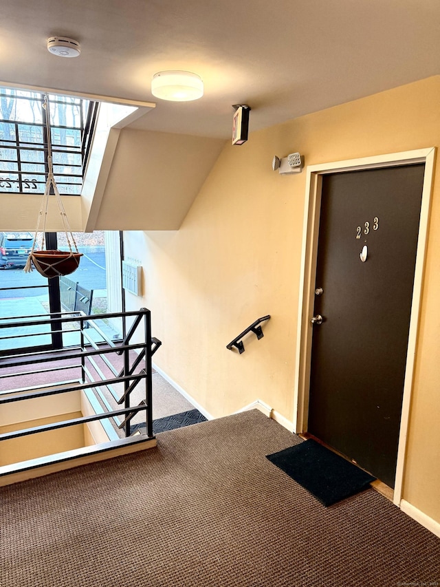 doorway to property with a balcony