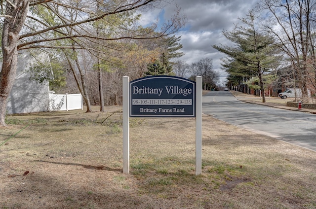 view of community sign