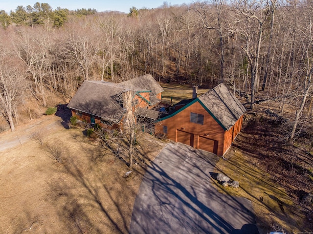 aerial view with a forest view