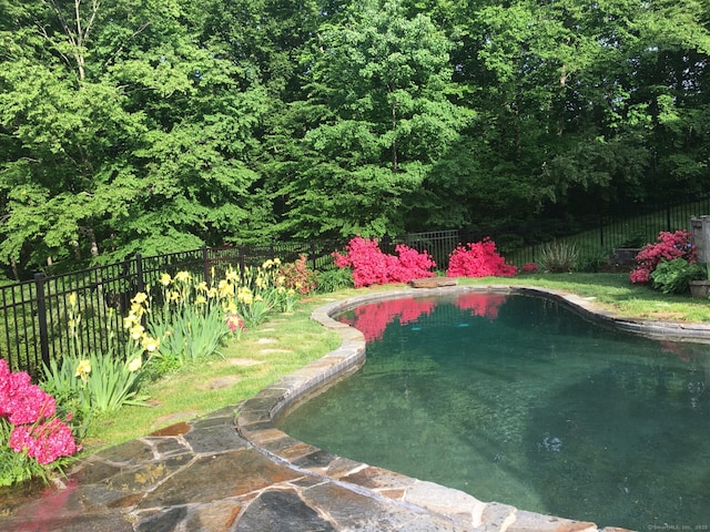 35 Grace View Dr, Easton, CT 06612 - view of pool with a fenced backyard