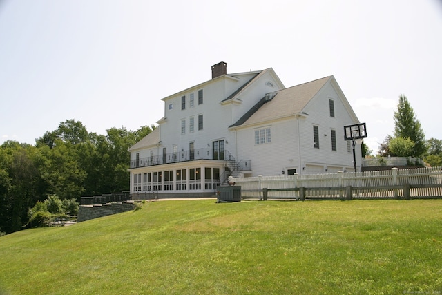 35 Grace View Dr, Easton, CT 06612 - rear view of property with a chimney
