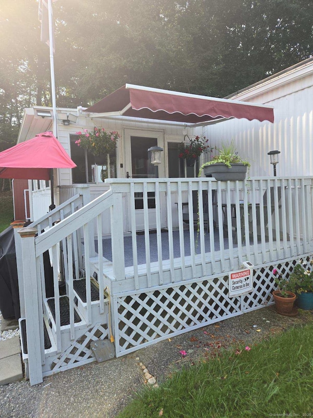 exterior space with a wooden deck