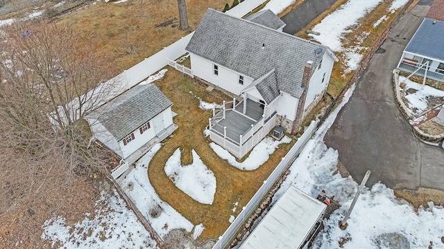 view of snowy aerial view