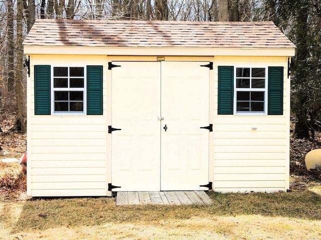 view of shed