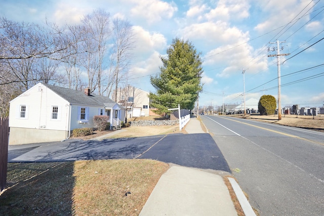 view of road featuring sidewalks