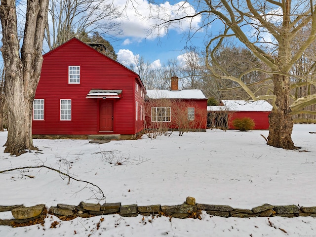 view of snow covered structure