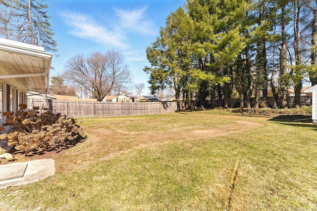 view of yard featuring fence