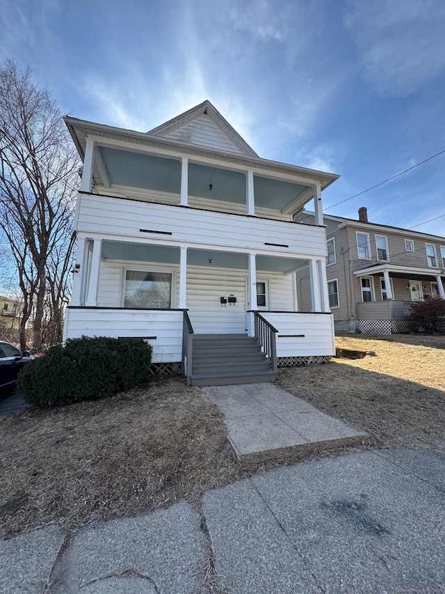 view of front of property with covered porch