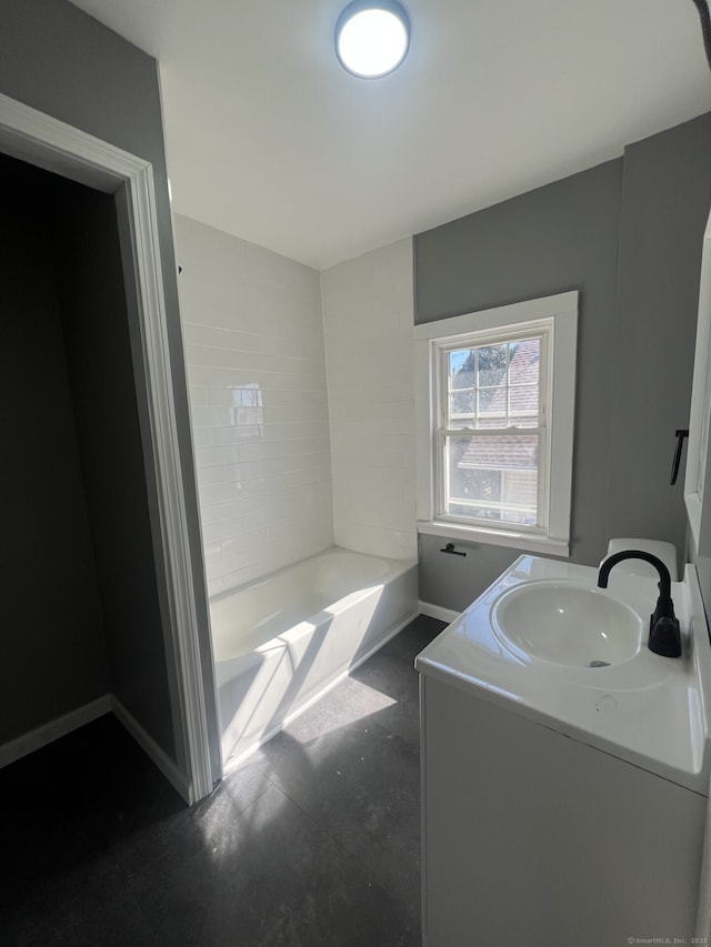 112 Concord St, Waterbury, CT 06710 - full bath with concrete floors, a bathtub, and vanity