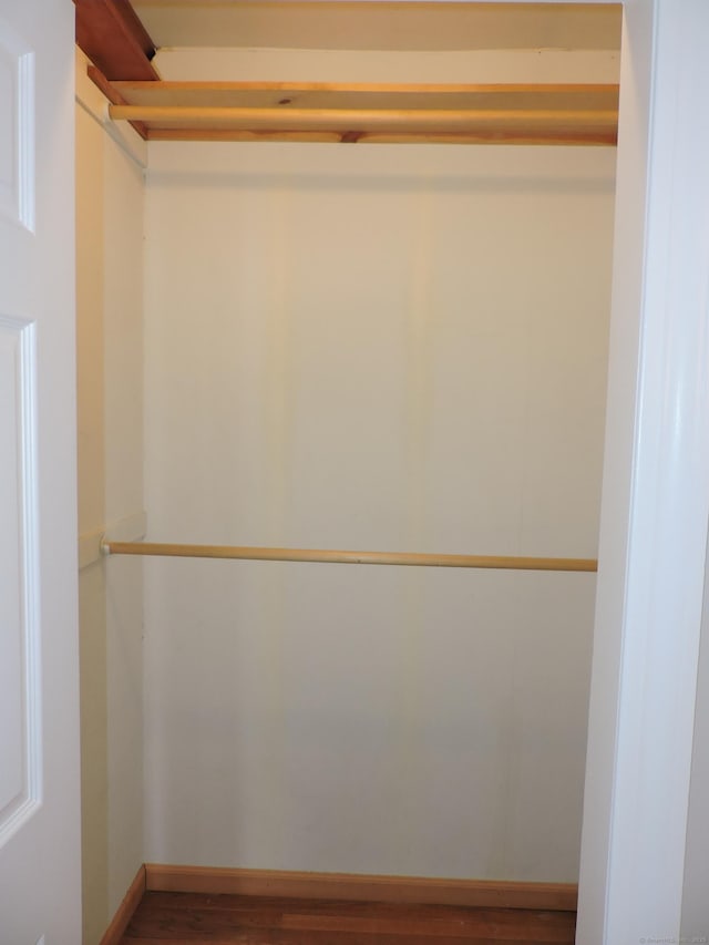 walk in closet featuring wood finished floors