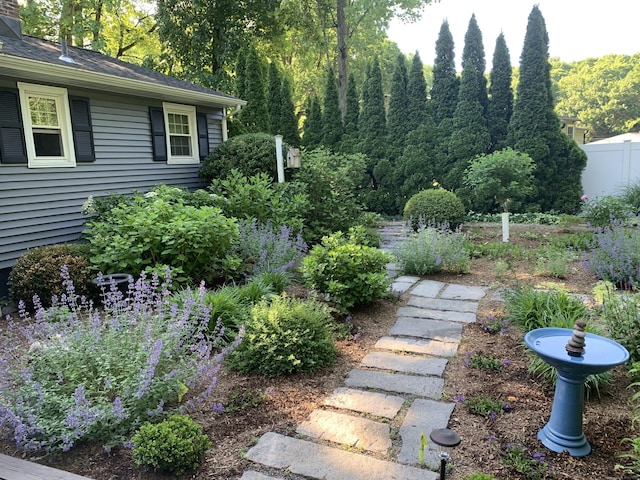 view of yard featuring fence