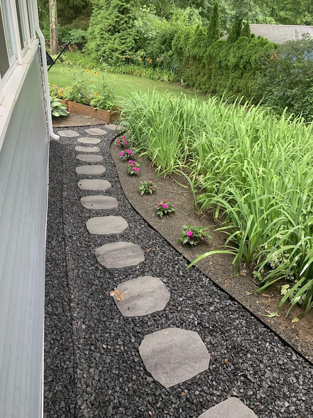 view of yard with a garden