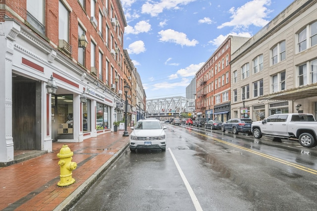 view of road with sidewalks