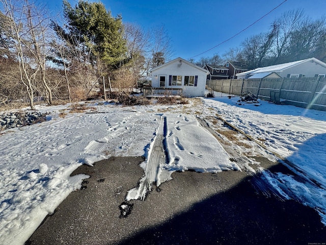 exterior space featuring fence