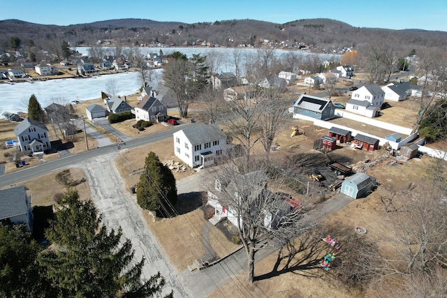 bird's eye view with a residential view and a mountain view