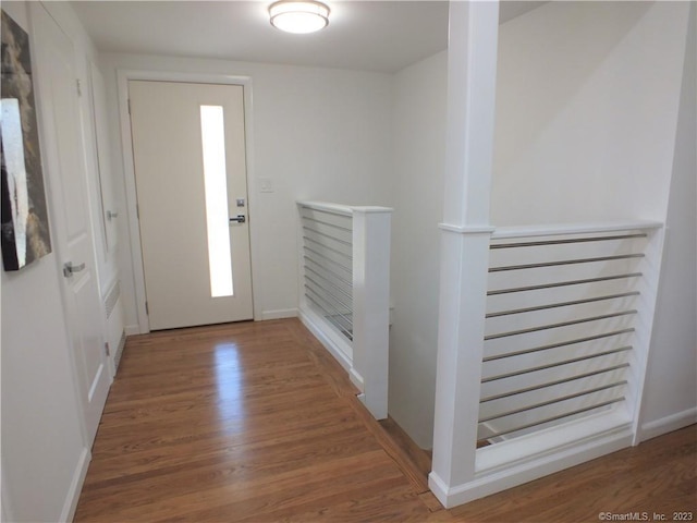 interior space featuring wood finished floors