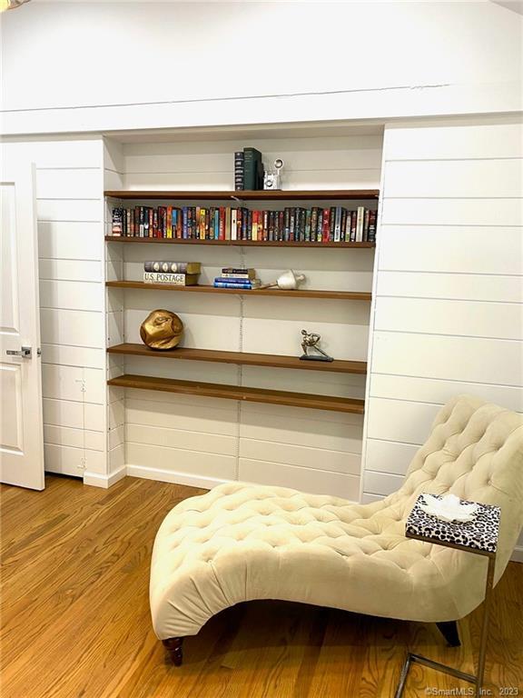 sitting room with wood finished floors