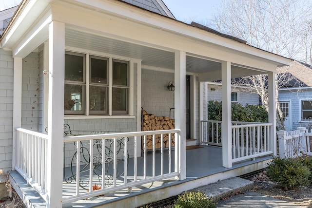 exterior space with covered porch
