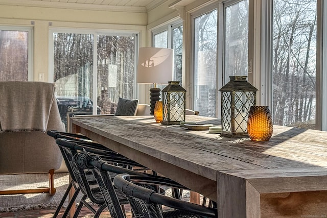 interior space featuring ornamental molding