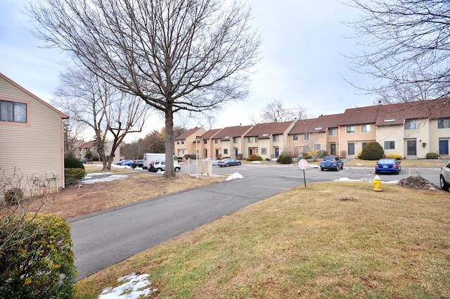 view of road featuring a residential view