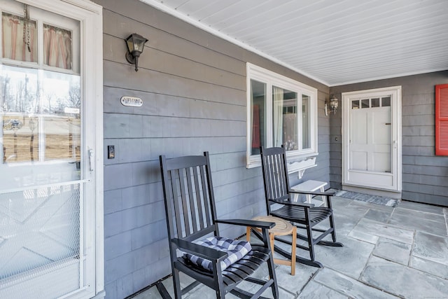 view of patio with a porch