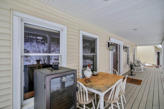 wooden deck with covered porch