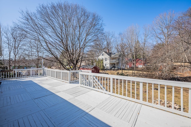 deck with a residential view